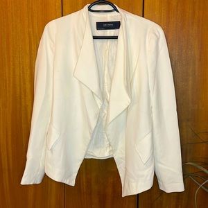 Zara Basic ivory drape front blazer